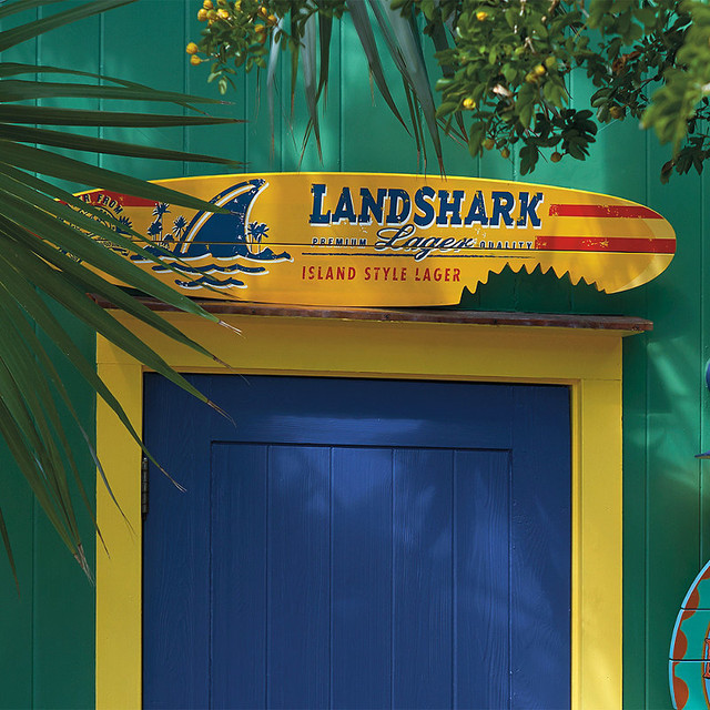 Margaritaville Landshark Sharkbite Pool Sign Traditional Outdoor
