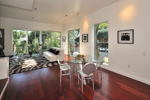 mahogany floor living room