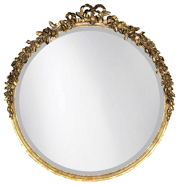 Round Rose Mirror, ET Gold Victorian Wall Mirrors by CPI