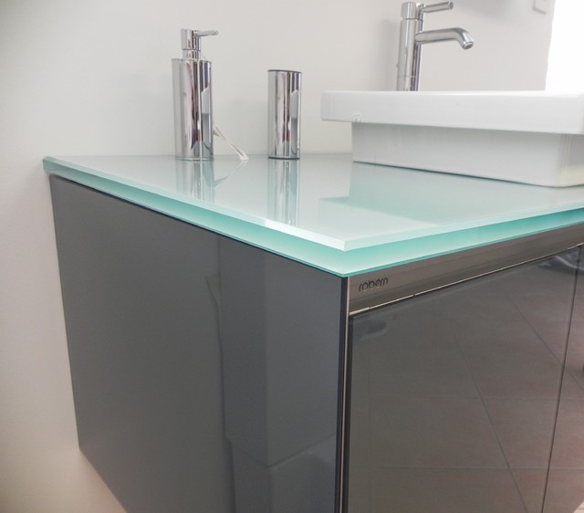 Bathroom Sink Glass Counter Modern Vanity Tops And Side Splashes