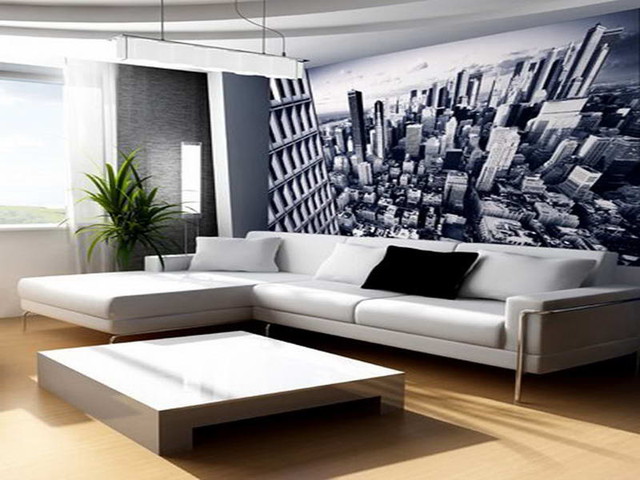 Wall Decor Ideas for Living Room With Mega City Themes - Modern