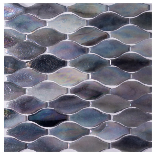 Wavy Shaped Glass Mosaic Tile Contemporary Mosaic Tile by GL