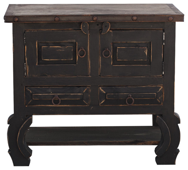 Elodie Distressed Black Vanity, 30" Traditional Bathroom Vanities And Sink Consoles by