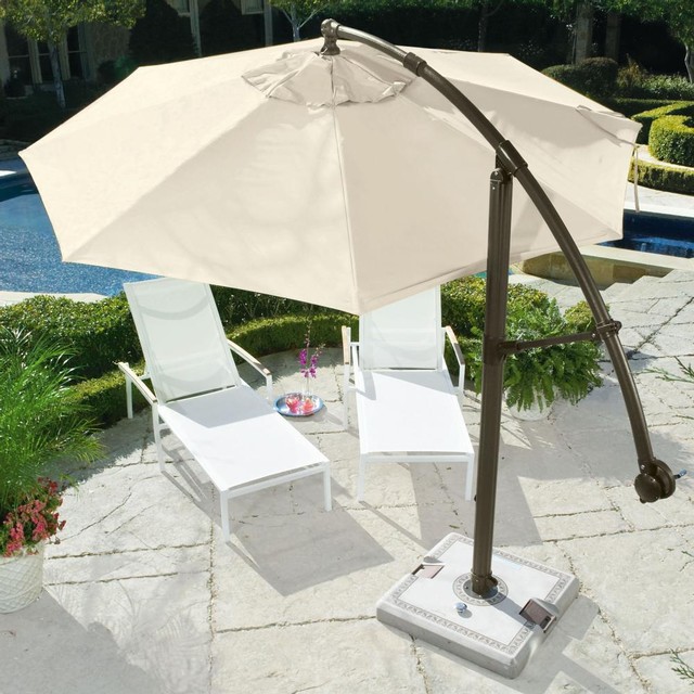 Cantilever Umbrella Contemporary Outdoor Umbrellas by Brookstone