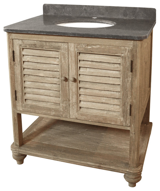 Rubel French Country Bath Vanity Sink, Reclaimed Pine Traditional Bathroom Sinks by Kathy