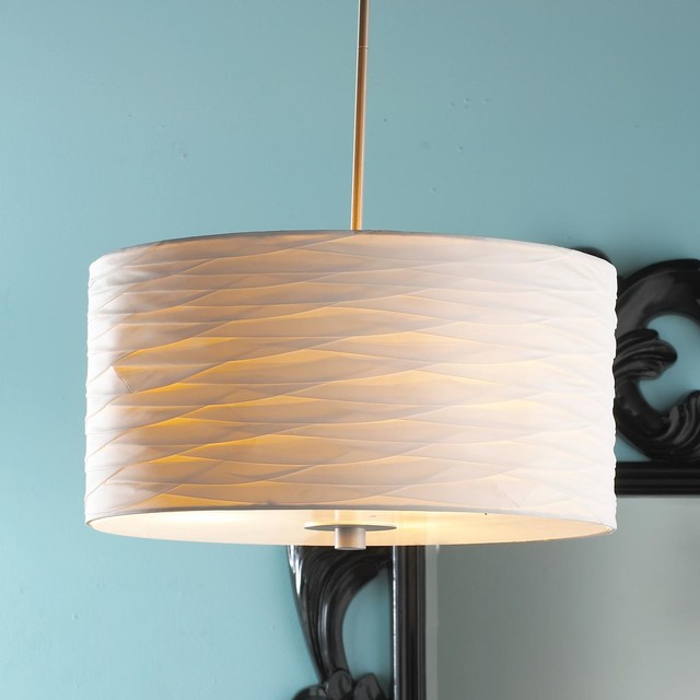 Pintuck Pleated Silk Drum Shade Pendant Lamp Shades by Shades of Light