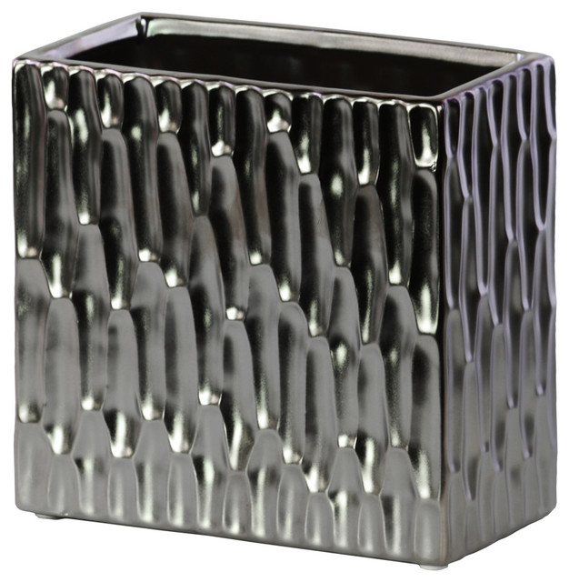Chrome Silver Rectangular Vase Contemporary Vases by Urban Trends