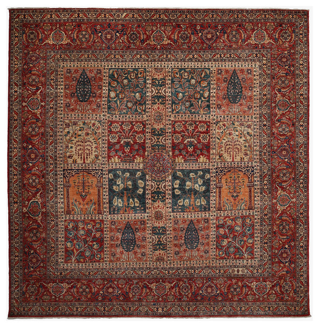 Traditional Wool Area Rug, Red, 6x9 Traditional Area Rugs by Solo Rugs