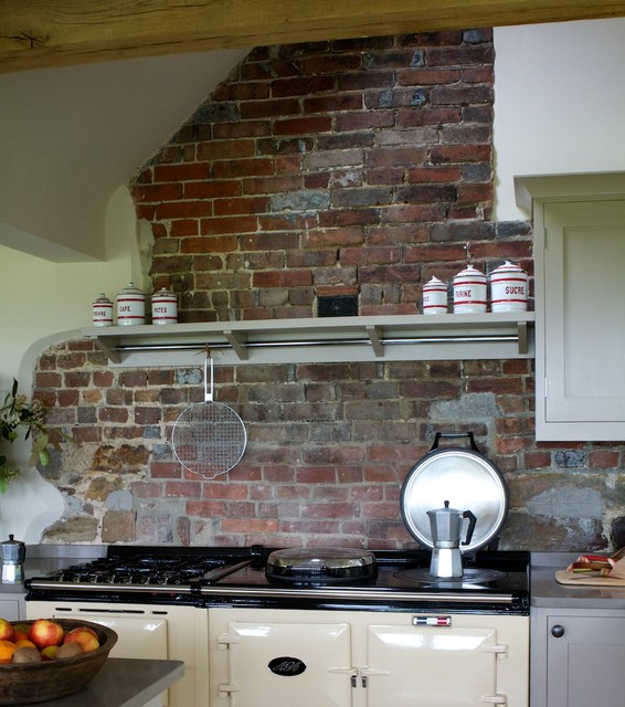 Bare Brick Contemporary Kitchen Contemporary Kitchen Sussex by
