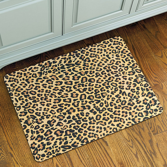 Leopard Print Comfort Mat Demilune Contemporary Door Mats by