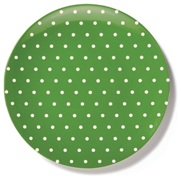 Polka Dot Salad Plates, Green, Set of 2 Contemporary Salad, Dessert