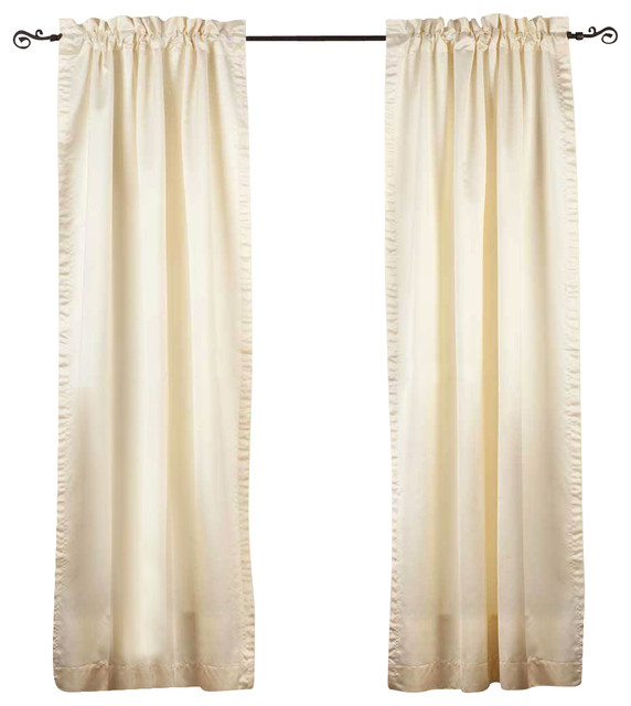 Cream Rod Pocket 90% blackout Curtain, Drape, Panel, 80"x84" traditional-curtains