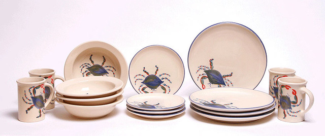 Blue Crab Dinnerware Set - Tropical - Dinnerware Sets - by Cool Stuff for the Kitchen