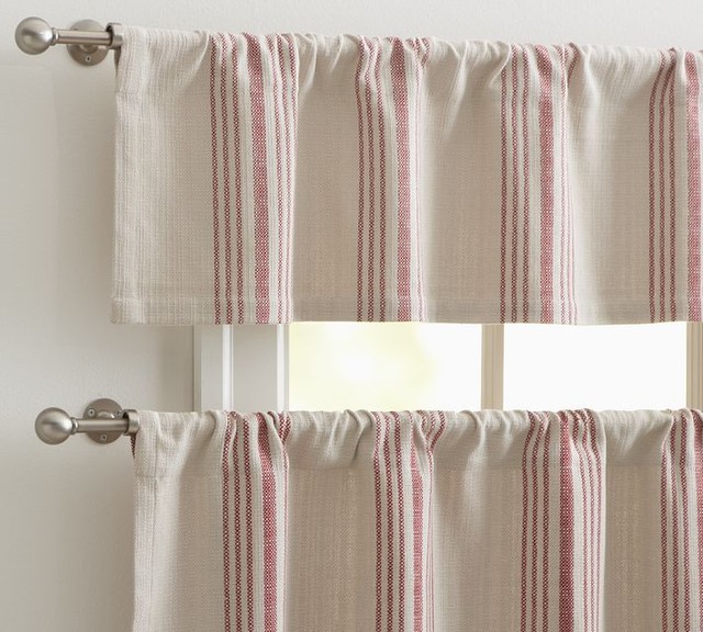 French Stripe Cafe Curtain - Traditional - Curtains - by Pottery Barn