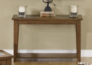 Liberty Furniture Hearthstone Sofa Table in Rustic Oak Finish 