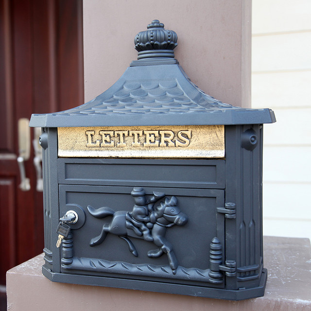 Victorian Style Antique Old French Style Cast Iron Mailbox Victorian