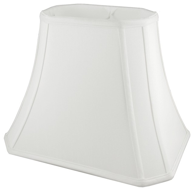 Cut Corner Rectangle Bell Shaped White Lampshade, 12x6.5x9.5 Lamp