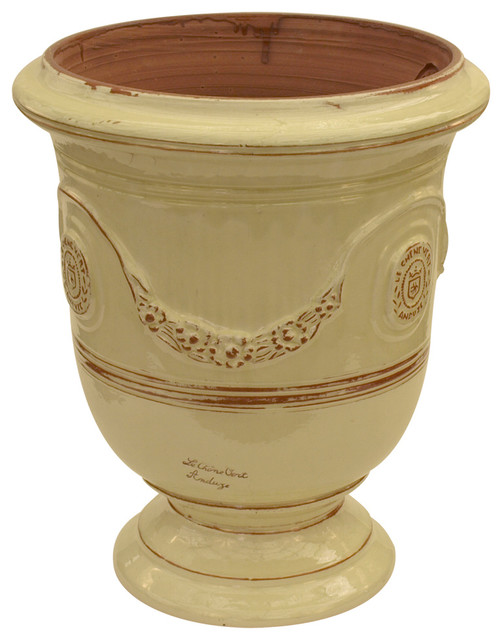 French Vase Anduze Ivory Traditional Outdoor Pots And Planters