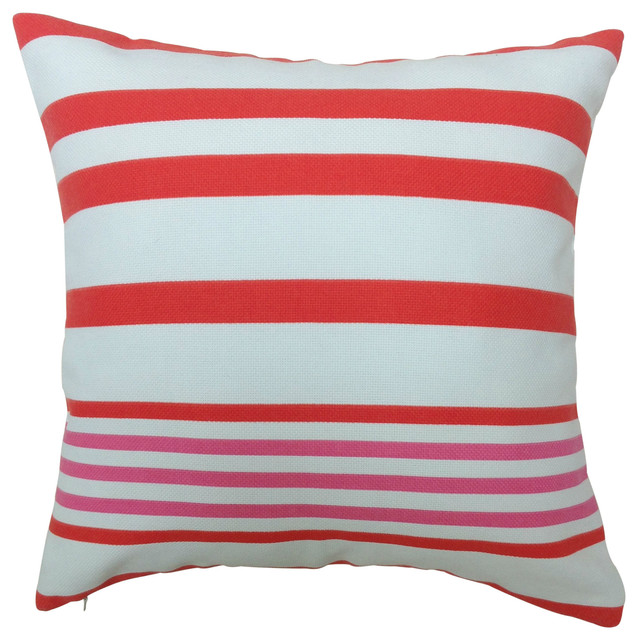 Grenadine Stripe Outdoor Cushion - Beach Style - Outdoor Cushions And Pillows - other metro - by ...