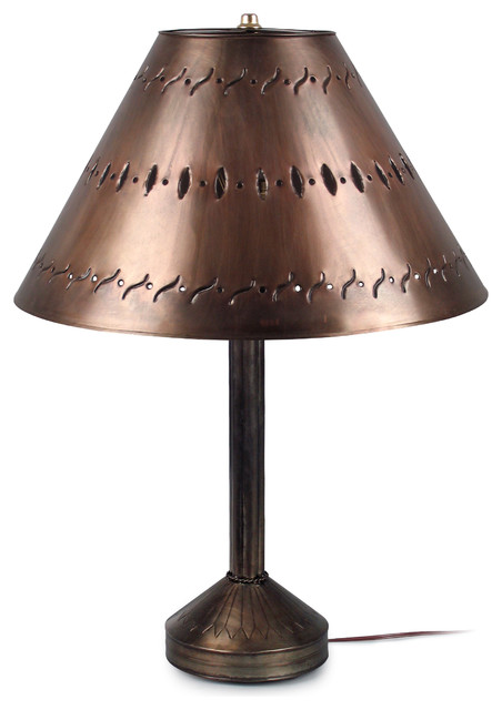 Small Southwest Punched Tin Table Lamp - Eclectic - Table Lamps - other