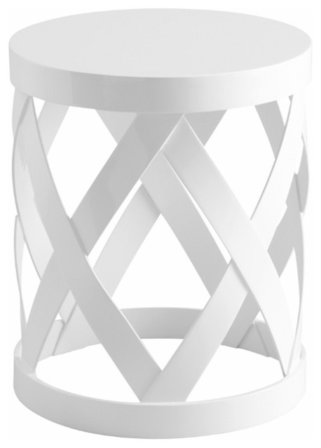 Modern White Warwick Round Accent Table - Transitional - Side Tables ...