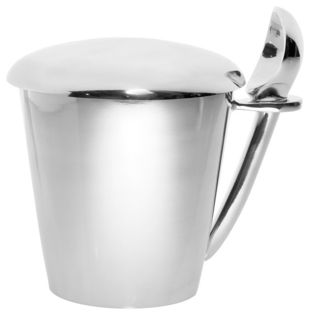 Ice Cream Holder With Scoop Pint, Silver Transitional Ice Cream