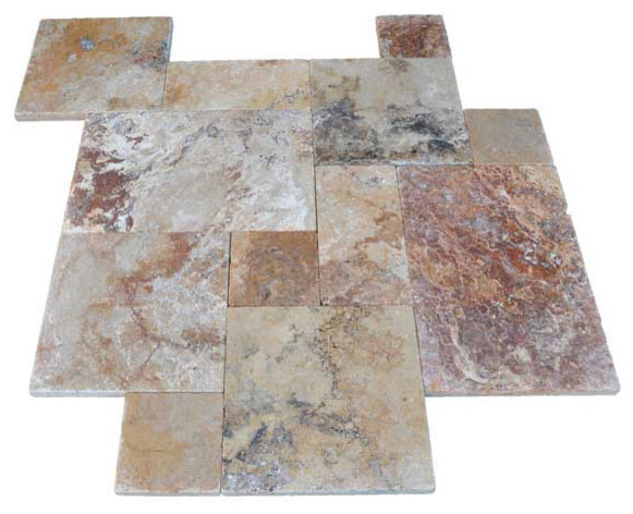 French Pattern Leonardo Travertine Pavers - Tumbled - Traditional - Wall And Floor Tile - miami ...