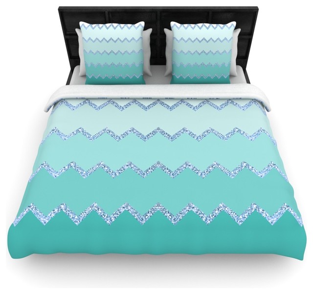 Monika Strigel "Avalon Mint Ombre" Aqua Green Duvet Cover