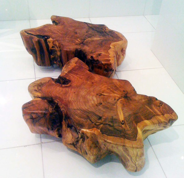 Custom Made Wood Stump Tables Coffee Tables new york by Custom