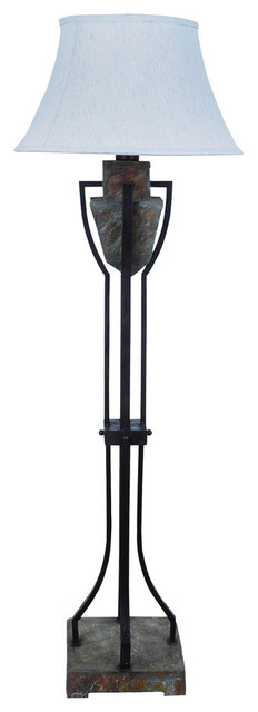 Monarch Slate and Bronze Finish Outdoor Floor Lamp 60.5 ...