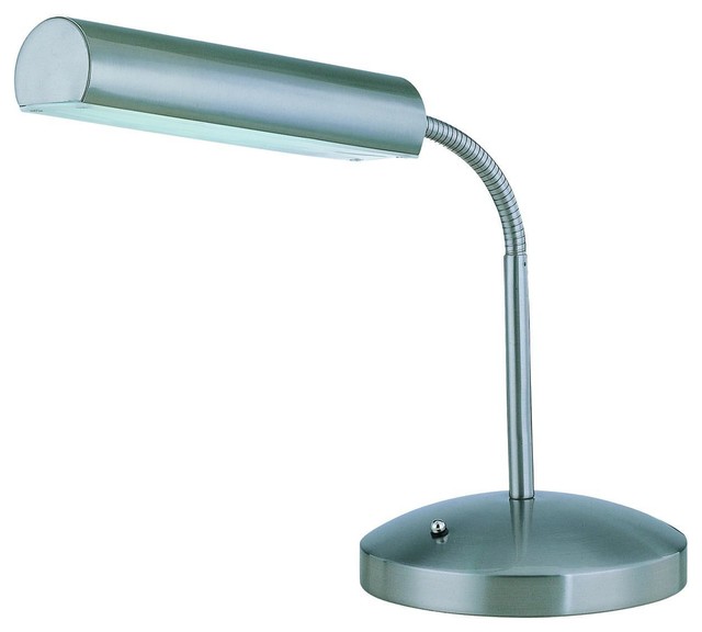 Polished Steel 1 Light Fluorescent Desk Lamp from the Broden Collection
