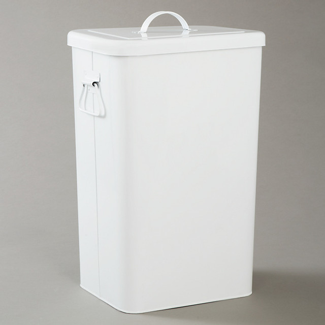 Enamel Recycling Bin, White, 26L Traditional Recycling Bins by John Lewis