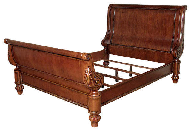 Mahogany French Queen Sleigh Bed  Traditional  Sleigh Beds  by MBW 