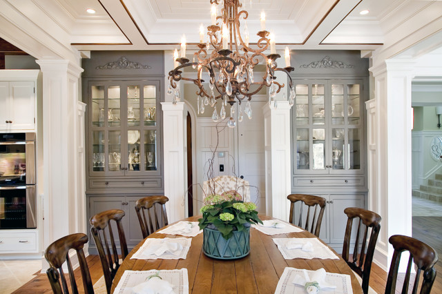 Elegant Traditional Dining Room with Custom China Cabinets ...