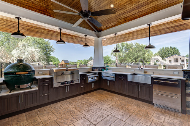 Outdoor Dream Kitchen - Beach Style - Patio - raleigh - by Distinctive Remodeling, LLC