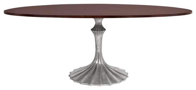 silver fluted base dining table