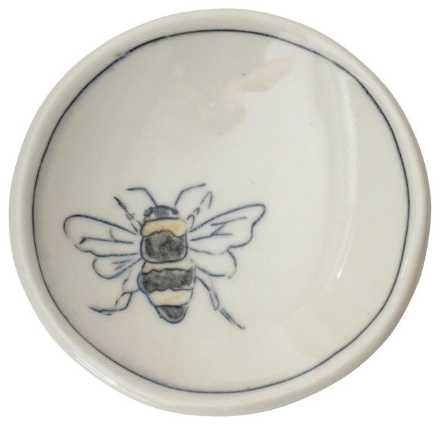 Small Dish, Honey Bee Contemporary Salad And Dessert Plates by
