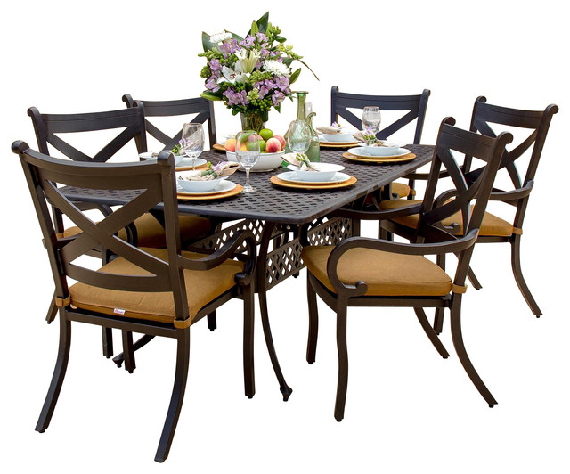 Avondale 6Person Cast Aluminum Patio Dining Set Contemporary