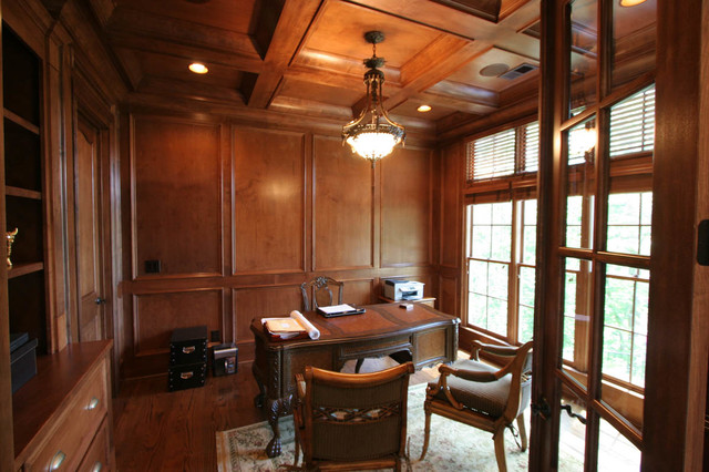 All wood wainscot study - Traditional - Home Office - Atlanta - by ...