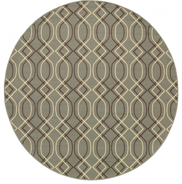 Oriental Weavers Bali 7.10 Ft. Round Indoor/Outdoor Rug Modern