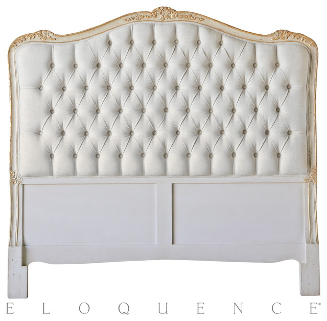 Eloquence? Sophia Queen Headboard in Gold Taupe TwoTone Traditional