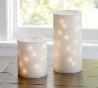Flameless Embedded String Light Pillar Candles - Contemporary - Candles - sacramento - by ...