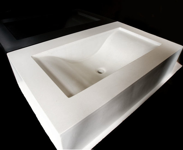 White Wave Sink Modern Bathroom Sinks richmond by Concrete