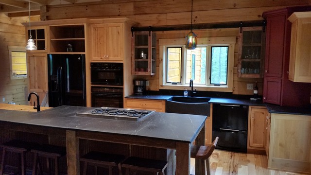 Quakertown, PA Log  Timber Home transitional-kitchen