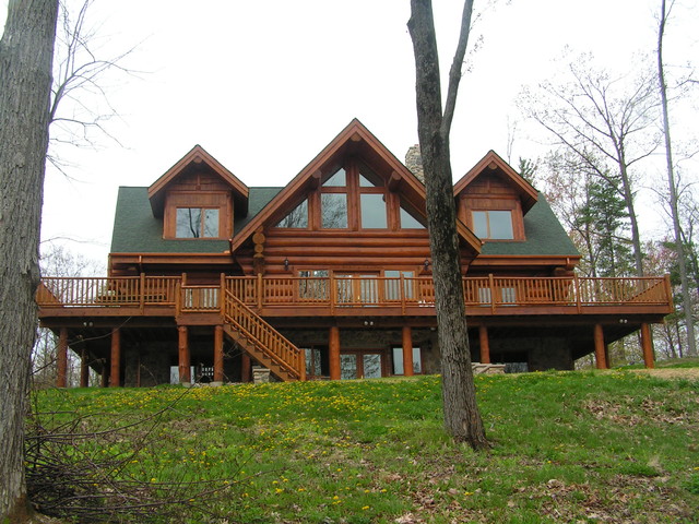 Exterior Log Siding with Stain colors