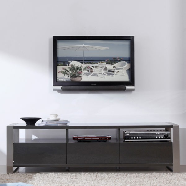 BModern Stylist 63" HighGloss Gray TV Stand BM110GRY