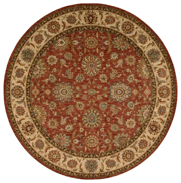Living Treasures LI05 7'10" Round Rust Rug traditionalrugs