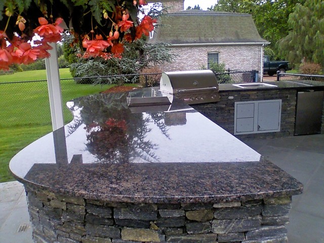 Outdoor Granite Kitchen - Traditional - Patio - providence ...