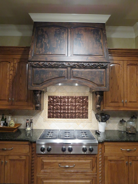 distressed wood vent hood - Rustic - Kitchen - dallas - by Art's the Answer