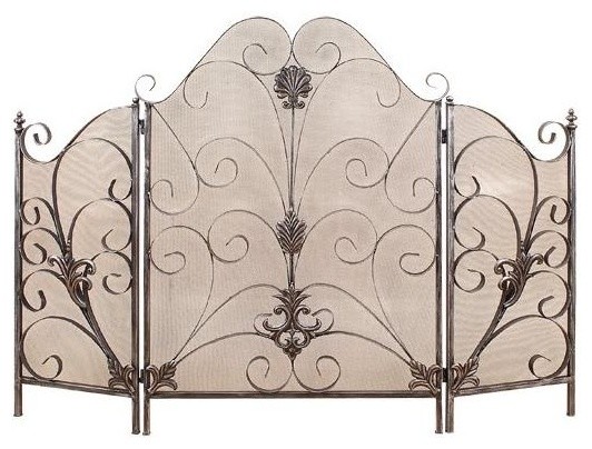 Elegant Silver Fire Screen - Contemporary - Fireplace Screens - by